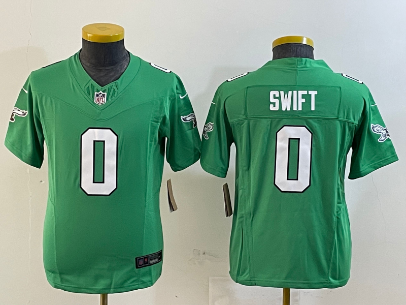 Youth 2025 Philadelphia Eagles #0 Swift green Nike NFL jersey style 333